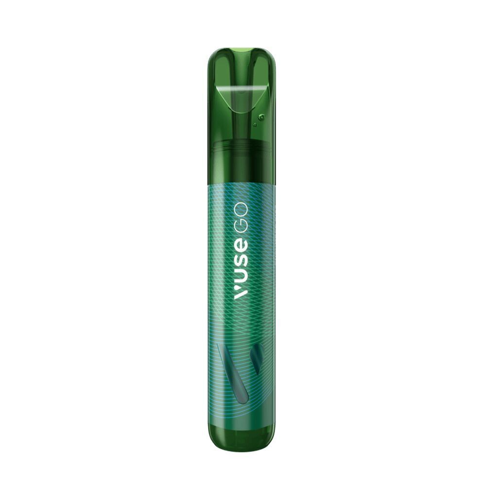 Cucumber Mix 20mg - Vuse GO 1000 Einweg Vuse GO 1000 Einweg E-Zigarette in Grün mit dem Text Vuse GO auf der Vorderseite, Cucumber Mix 20mg Geschmacksrichtung