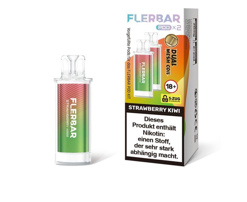 Flerbar Pods Strawberry Kiwi 20 mg | Prefilled Vape Pods Flerbar Pods Strawberry Kiwi 20 mg | Prefilled Vape Pods