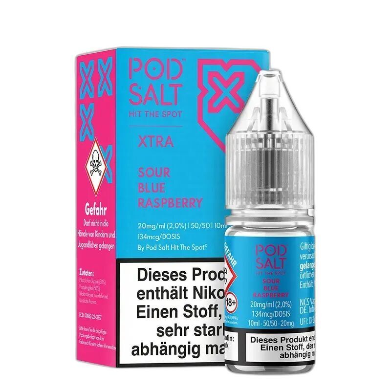 Liquid Sour Blue Raspberry mit 20mg Nikotin von Pod Salt Xtra Liquid Sour Blue Raspberry mit 20mg Nikotin von Pod Salt Xtra