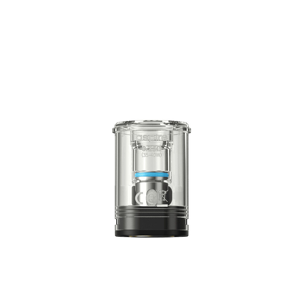 Aspire Magnum Pods mit Coil Aspire Magnum Pod mit Coil, 0,25 Ohm, transparentes Gehäuse, sichtbare Innenteile und Beschriftung mit Wattangabe, CE-Zeichen sichtbar