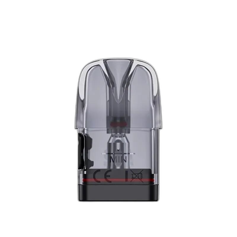Uwell Caliburn G3 Pods mit Coil 1,2 Ohm Uwell Caliburn G3 Pod mit sichtbarem Coil von 0,9 Ohm, transparentem Gehäuse, rotem und schwarzem Detail, sichtbaren Markierungen und CE-Zeichen.