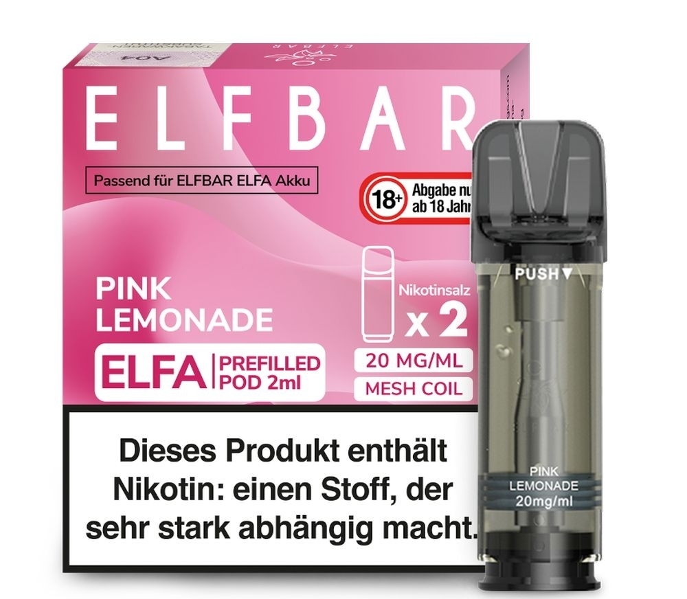 Pink Lemonade Elfa Pods von Elfbar 20mg Elfa Pods von Elfbar - alle Sorten - Mit Nikotin