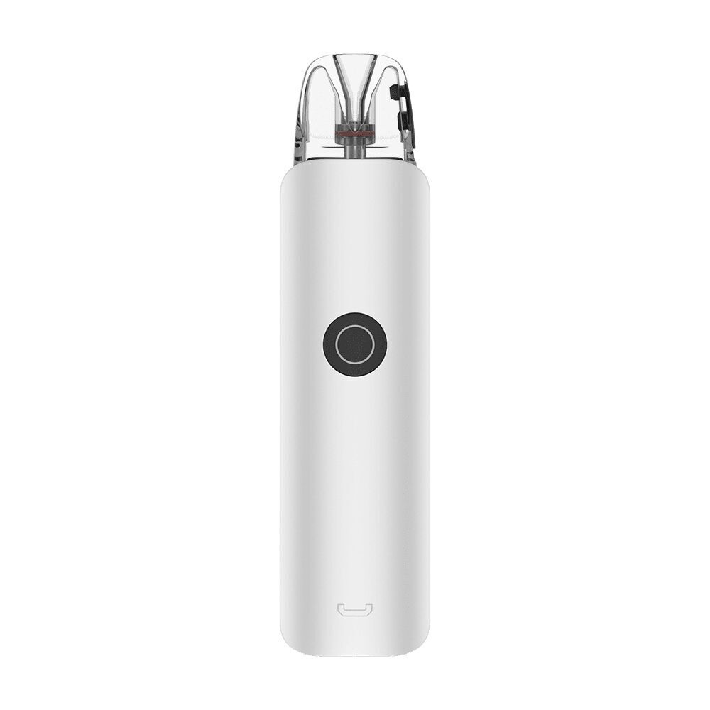 Uwell Caliburn G4 Classic Pod Kit Uwell Caliburn G4 Classic Pod Kit in Weiß mit sichtbar transparentem Mundstück und zentralem Kreisbutton.