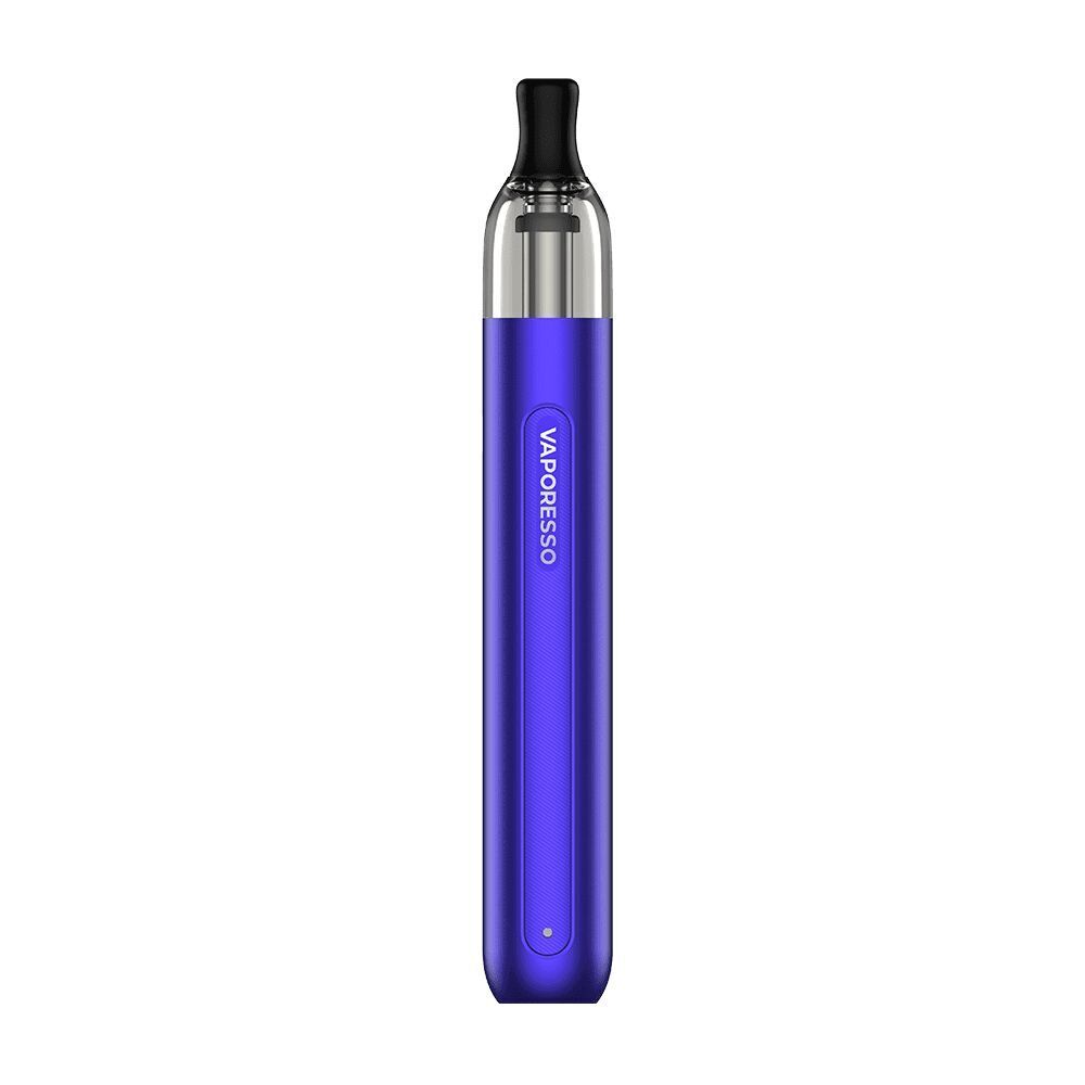 Vaporesso Eco One Pod Kit Grape Purple Vaporesso Eco One Pod Kit in Grape Purple mit schlankem, lila Gehäuse und schwarzem Mundstück, vertikal ausgerichtet.
