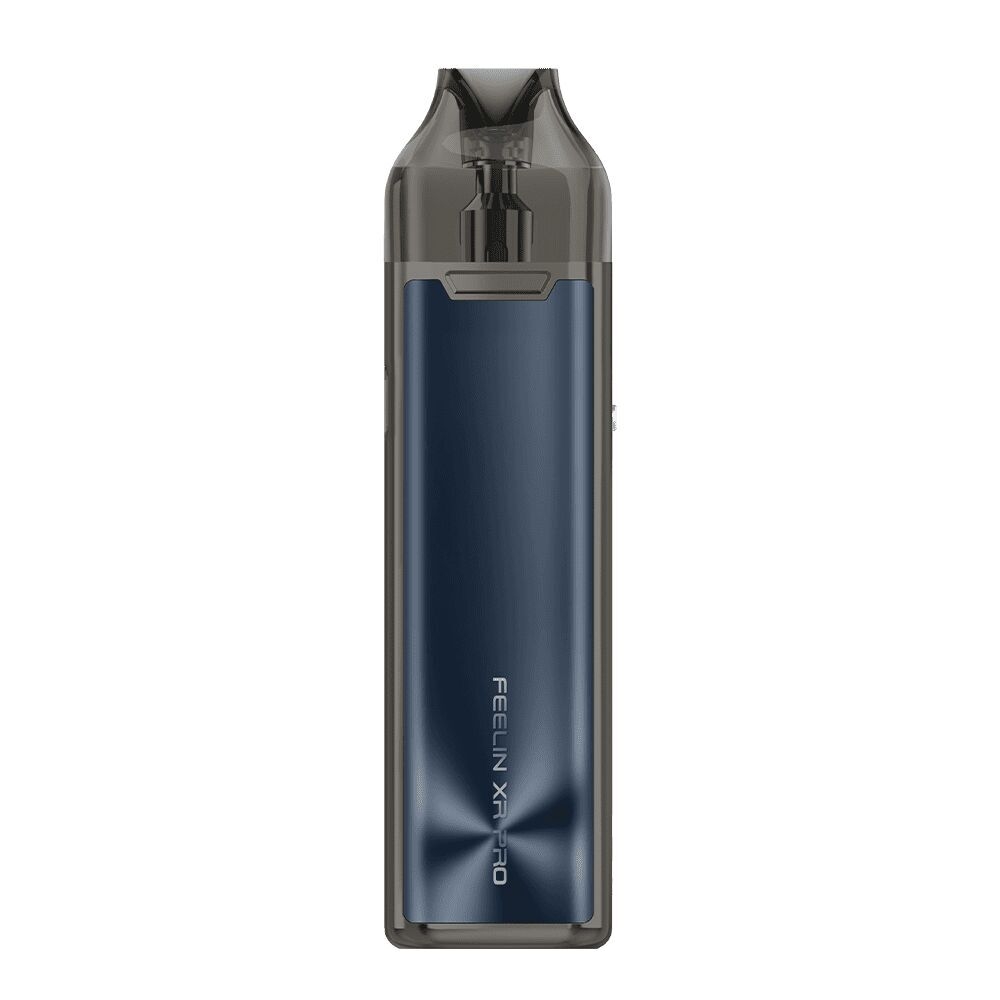 Pod Kit Nevoks Feelin XR Pro in Gunmetal Blue mit einem transparenten Mundstück und blauer Front mit Produktname.
