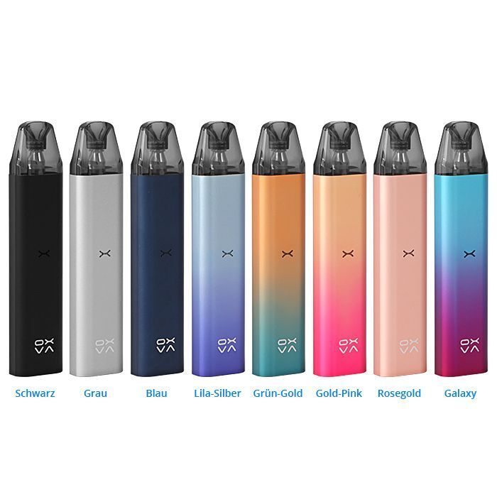 Oxva Xlim SE Pod Kit Oxva Xlim SE Pod Kit in acht Farben: Schwarz, Grau, Blau, Lila-Silber, Grün-Gold, Gold-Pink, Rosegold, Galaxy.
