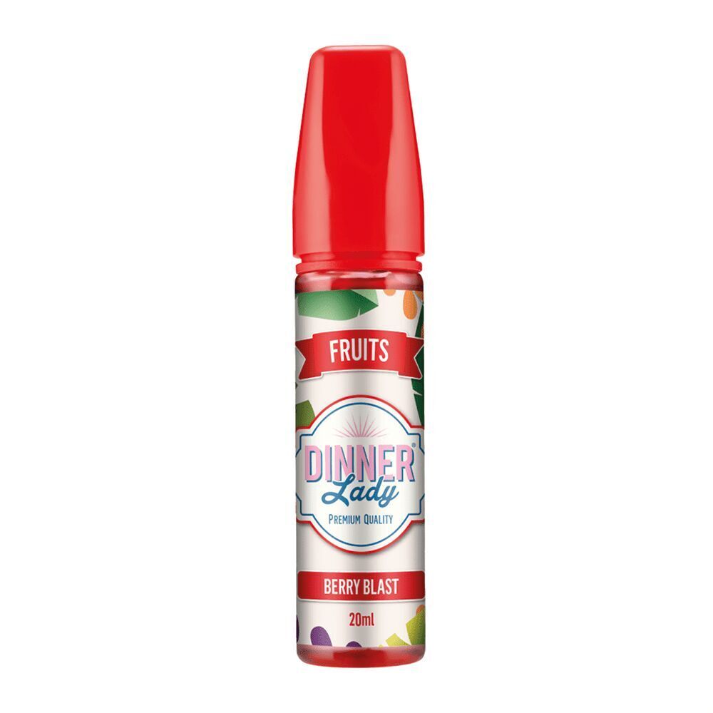 Aroma Berry Blast von Dinner Lady Dinner Lady Aroma Berry Blast 20ml Flasche mit roter Kappe, Früchte-Design und Label mit Aufschrift "Fruits".
