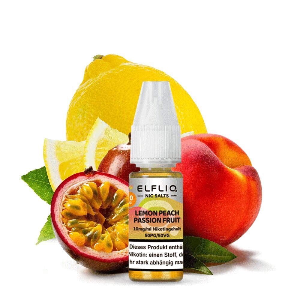 Liquid Lemon Peach Passion Fruit 10mg - Elfliq von Elfbar Liquid Lemon Peach Passion Fruit - Elfliq von Elfbar