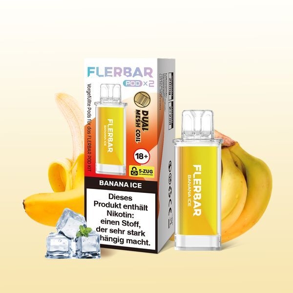 Banana Ice mit 20mg Nikotin Flerbar Pods Banana Ice mit 20mg Nikotin Flerbar Pods