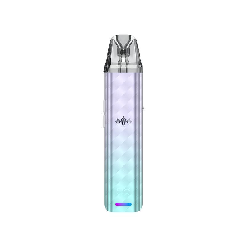 Oxva Xlim SE 2 Pod Kit in der Farbe Blue Purple Oxva Xlim SE 2 Pod Kit in Blau und Lila mit glänzendem Finish, transparentem Mundstück und leuchtendem Logo am unteren Rand.