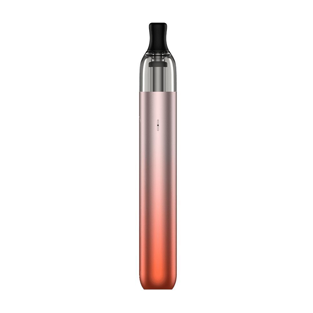 Vaporesso Eco One Pod Kit Tropics Orange Vaporesso Eco One Pod Kit Tropics Orange, schlanke silberne E-Zigarette mit schwarzem Mundstück und farblichem Farbverlauf in Orange