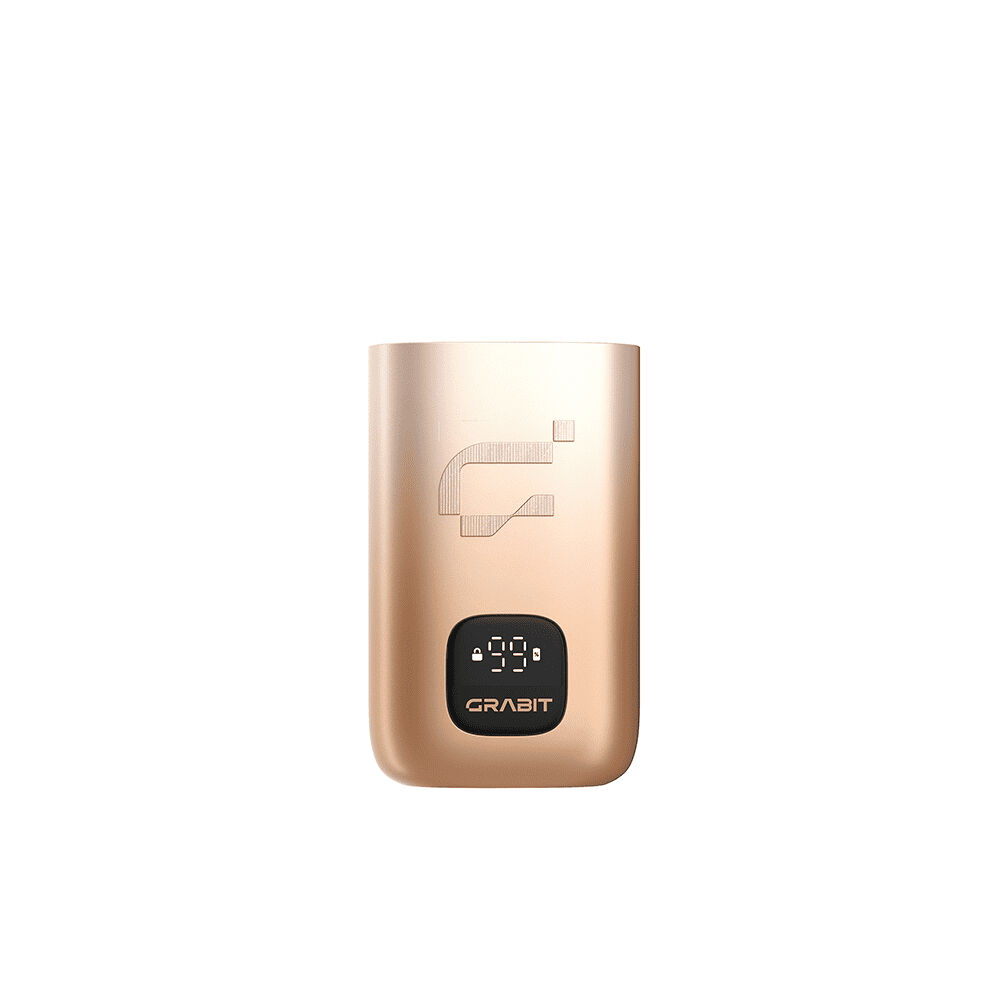 Grabit Max EasyLiQ Akkuträger - Gold Grabit Max EasyLiQ Akkuträger in Gold mit digitalem Display und großem Logo auf der Frontansicht