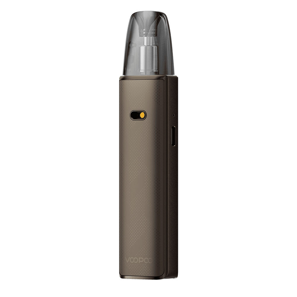 217029-3_2 Voopoo Argus G4 Pod Kit in Brauntönen mit sichtbarem Tank und kleinem Display auf der Vorderseite