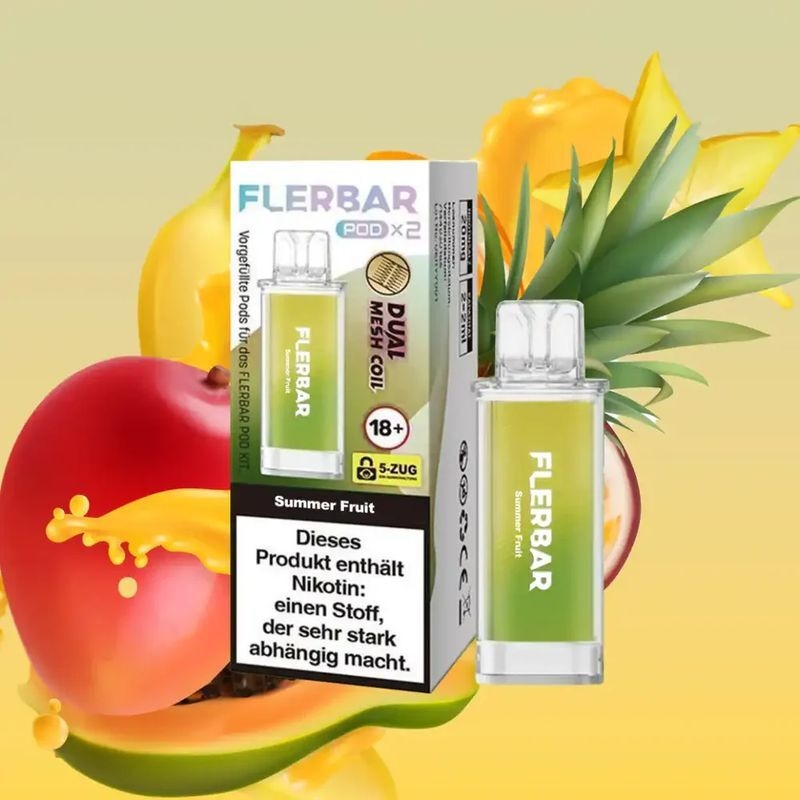 Summer Fruit Pods mit 20mg Nikotin von Flerbar Summer Fruit Pods mit 20mg Nikotin von Flerbar