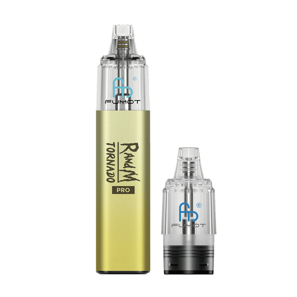 Fumot RandM Tornado Pro Pod Kit Fumot RandM Tornado Pro Pod Kit in Gelb mit durchsichtigem Tank, schwarzem Branding und abnehmbarem Pod.