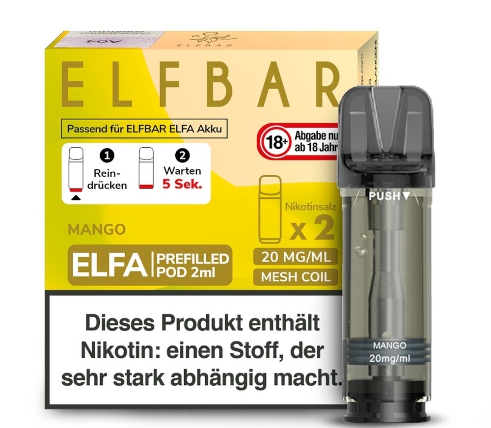 Mango Elfa Pods von Elfbar 20mg Elfa Pods von Elfbar - alle Sorten - Mit Nikotin