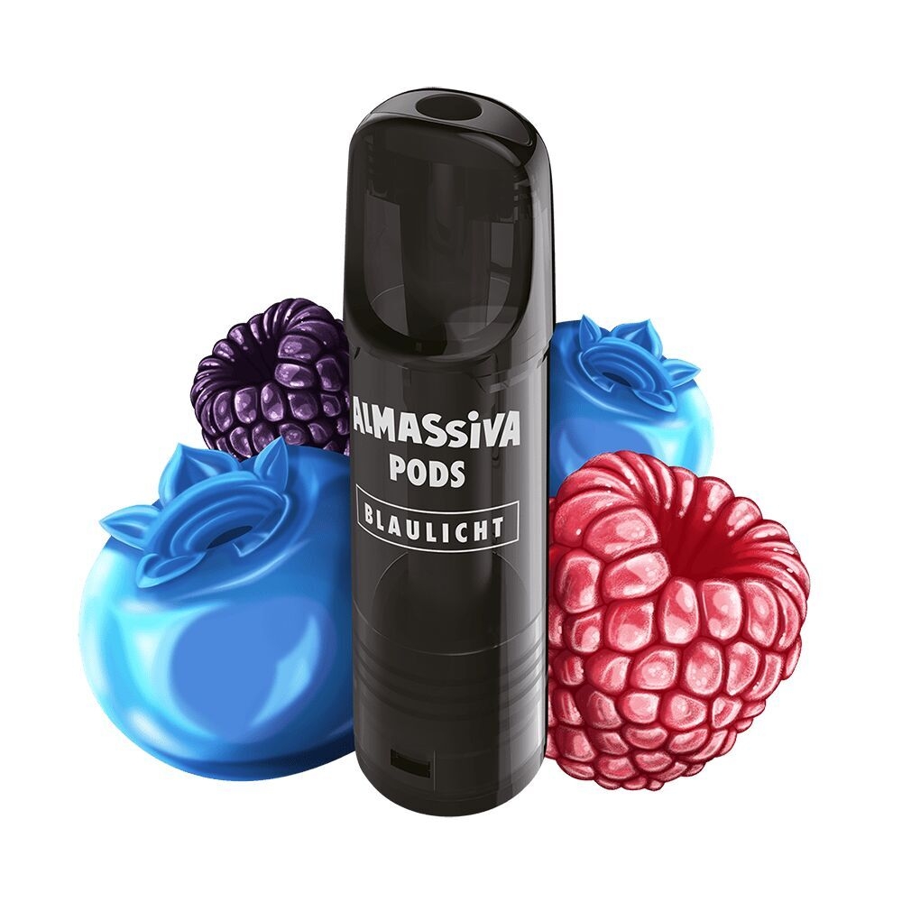 Blaulicht 17mg - Al Massiva Pods, Beere, Obst, Himbeere, Kosmetik, Flasche