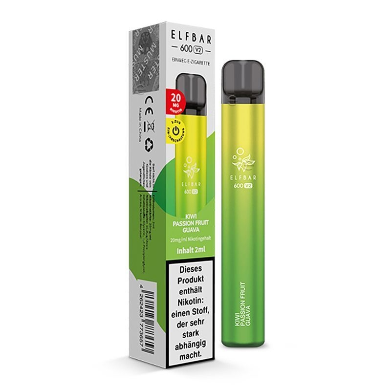 Kiwi Passionfruit Guava mit 20mg Nikotin Elf Bar V2 E-Shisha Kiwi Passionfruit Guava mit 20mg Nikotin Elf Bar V2 E-Shisha