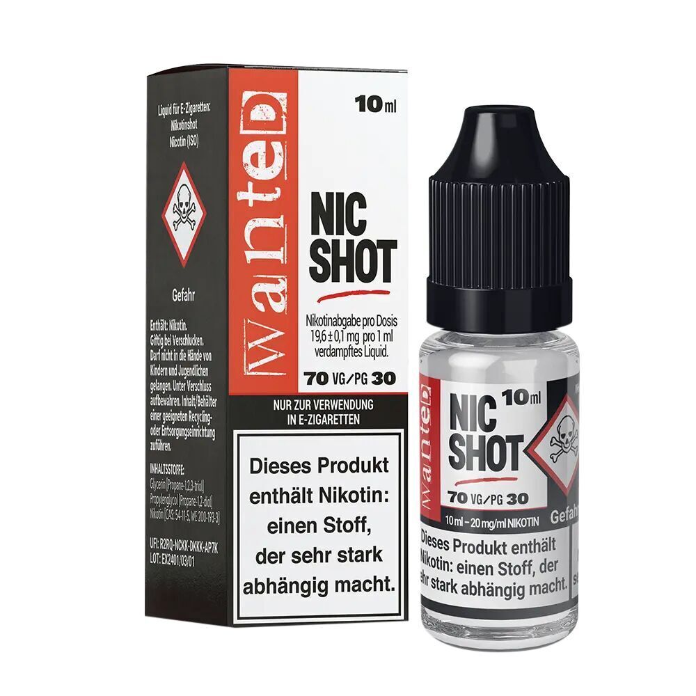 Nikotinshot 70/30 20mg Nikotin von Wanted