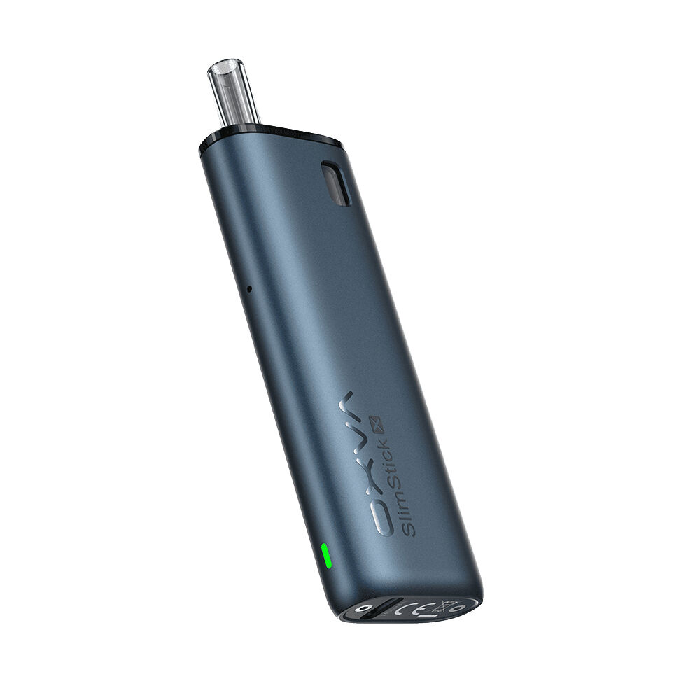 OXVA SlimStick X Pod Kit - Blue OXVA SlimStick X Pod Kit in Blau mit abgerundeter Form, erkennbarer Branding-Aufschrift, silbernem Mundstück und einem kleinen grünen Licht.