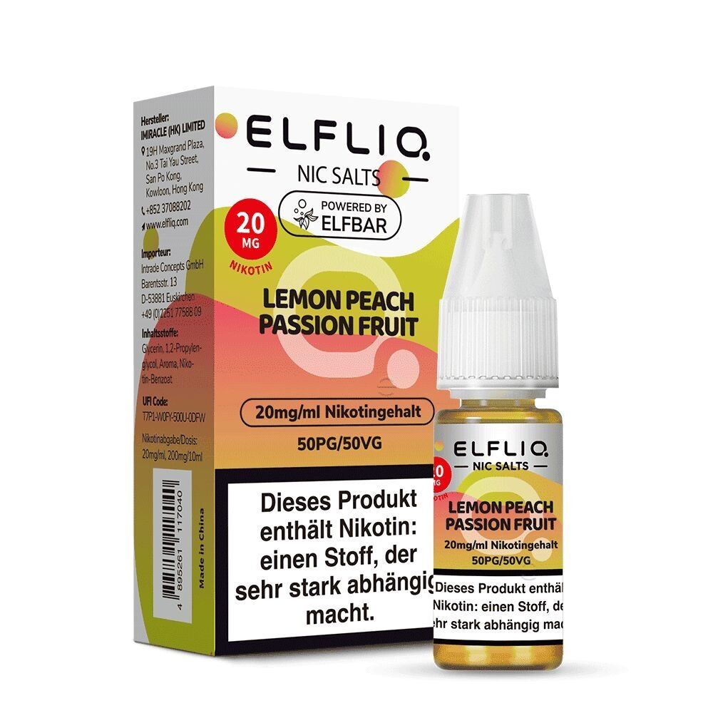 Elfliq Nikotinsalz - Lemon Peach Passion Fruit 20mg