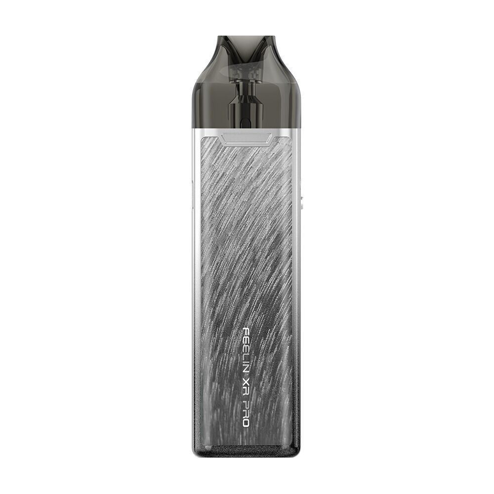 Nevoks Feelin XR Pro Pod Kit - Misty Grey Nevoks Feelin XR Pro Pod Kit in Misty Grey mit gebürsteter Oberfläche, transparentem Pod und sichtbarem Branding.