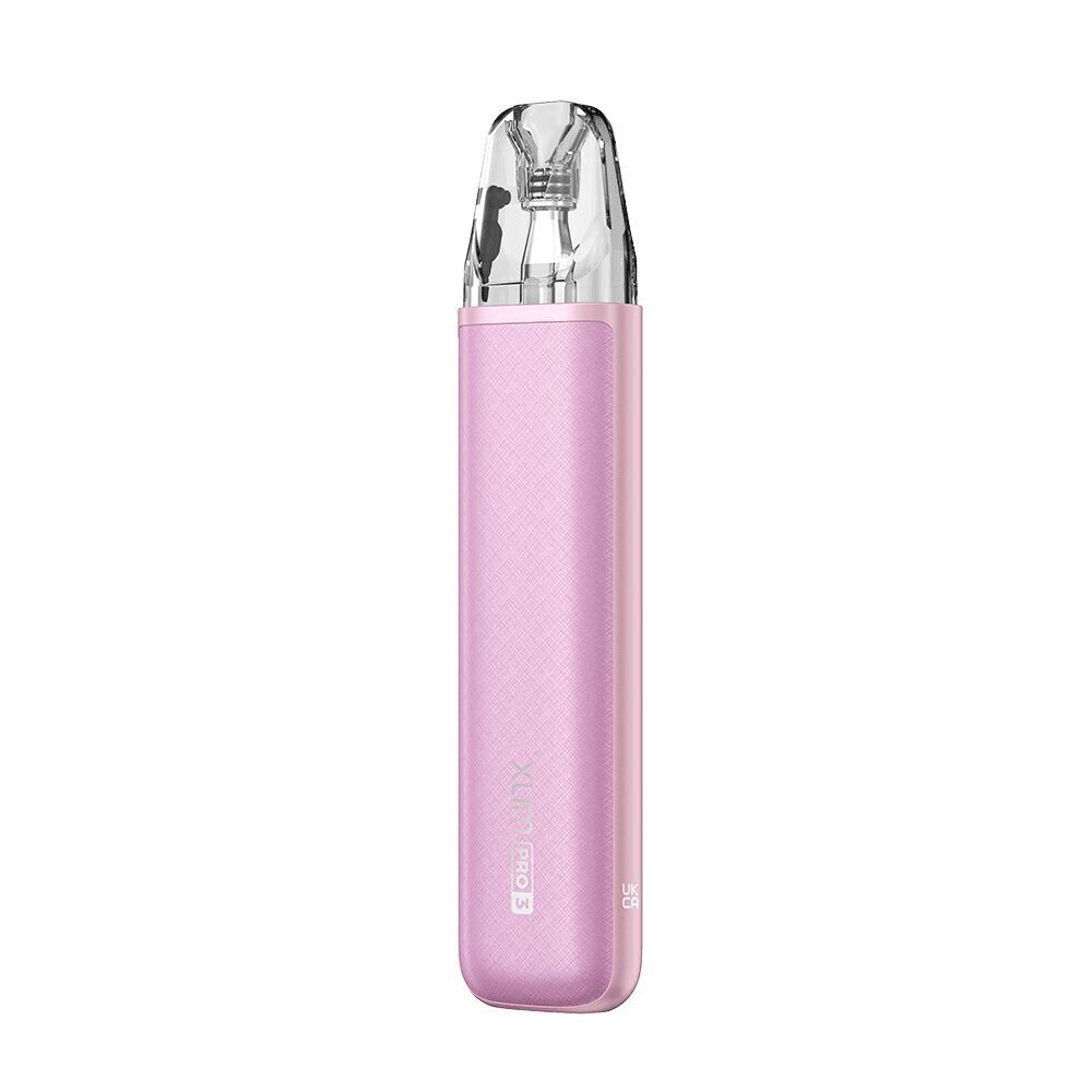 Oxva Xlim Pro 3 Pod Kit - Pink Silk Oxva Xlim Pro 3 Pod Kit in Pink Silk, schlankes Design mit transparentem Pod-Bereich und dezentem Branding am unteren Ende