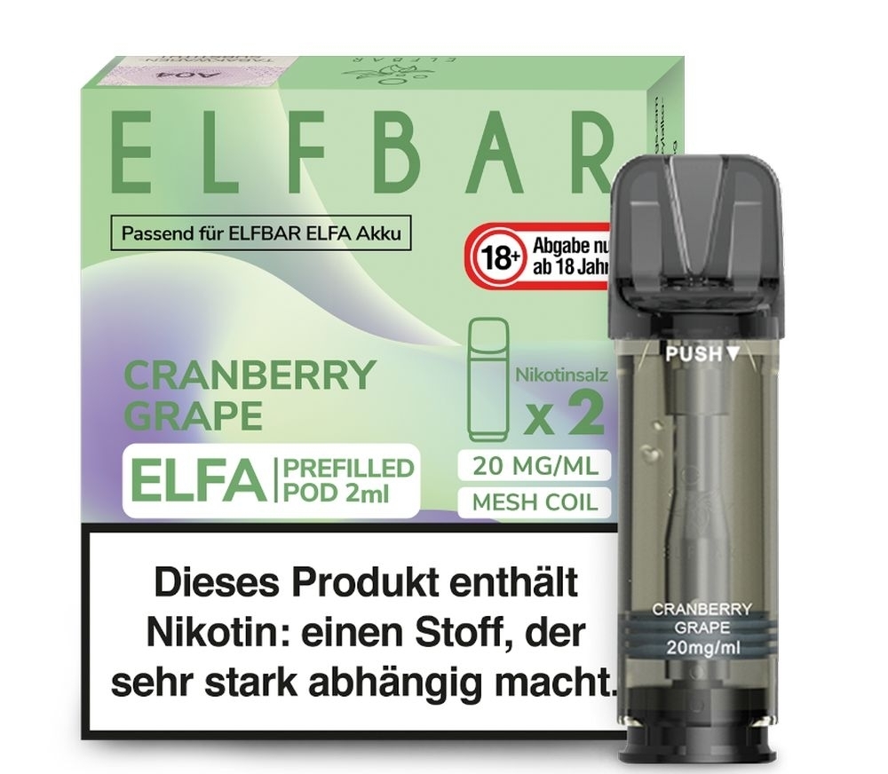 Cranberry Grape Elfa Pods von Elfbar 20mg Elfa Pods von Elfbar - alle Sorten - Mit Nikotin