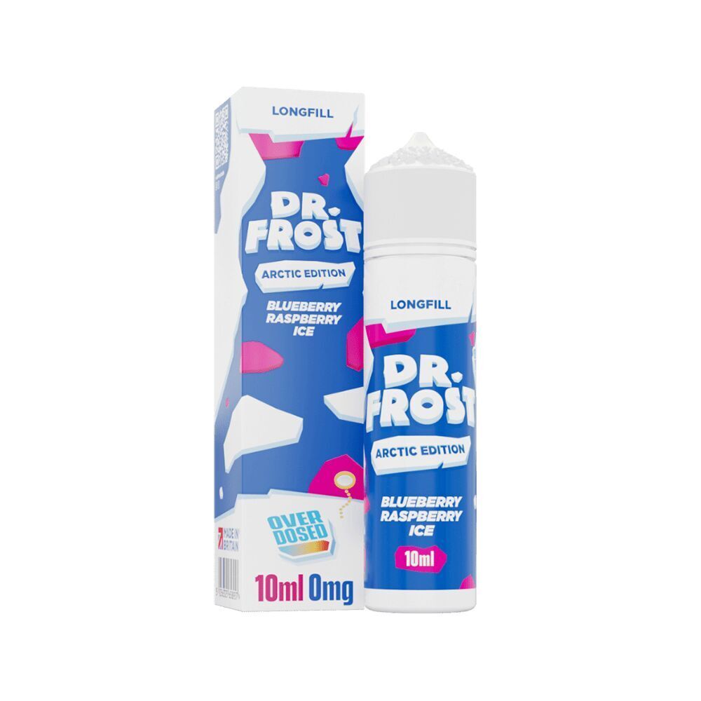 Aroma Blueberry Raspberry Ice - Dr. Frost Dr. Frost Arctic Edition Flasche und Verpackung für Blueberry Raspberry Ice Longfill Aroma, 10ml 0mg
