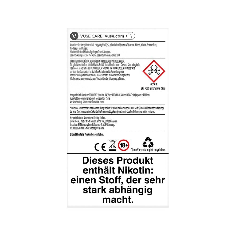 Vuse Pods - Crisp Mint 20mg