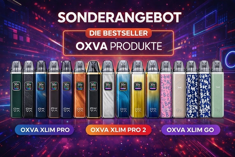 OXVA Xlim Pro, Xlim Pro 2 und Xlim Go – Die Bestseller im modernen Angebotsbanner