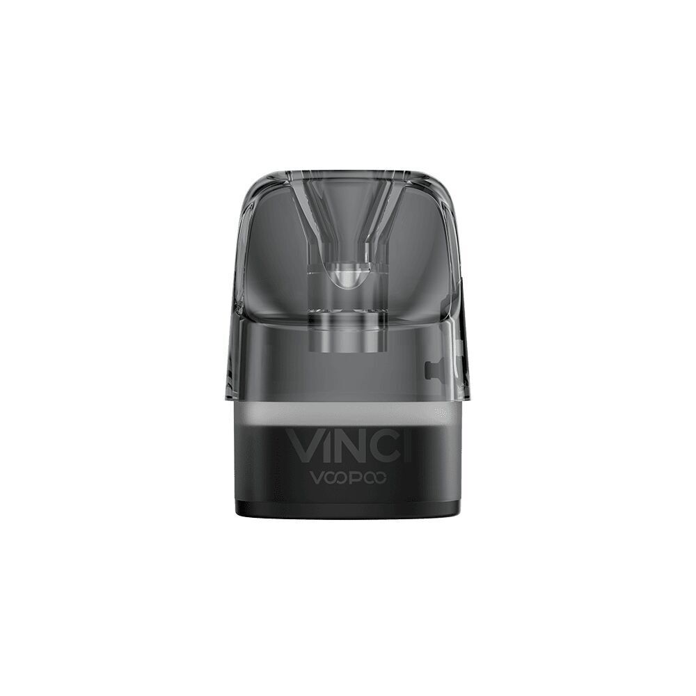 Voopoo Vinci PnP X Leerpods - DTL Voopoo Vinci PnP X Leerpod mit transparentem Mundstück und schwarzem Boden, Sicht auf den Text "VINCI" und "VOOPOO" auf der Vorderseite
