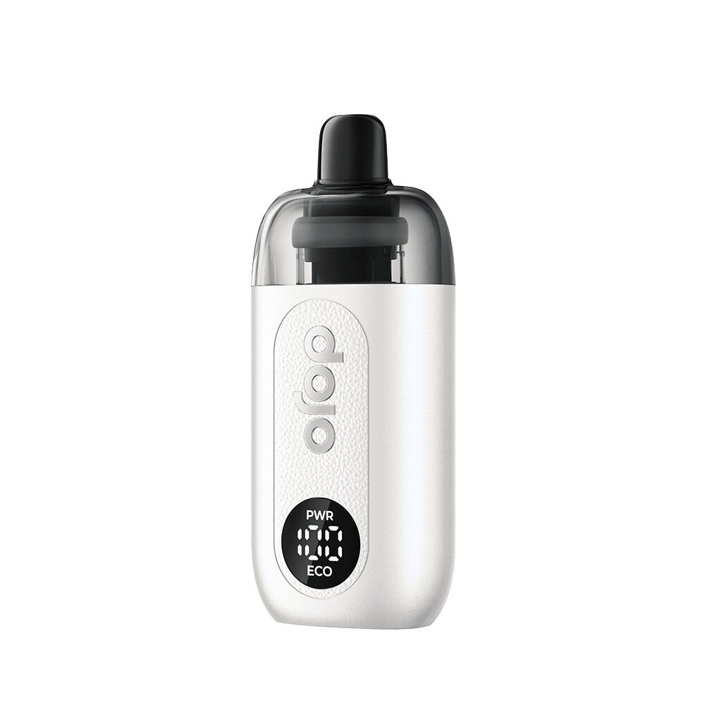 Vaporesso Dojo Blast X Akkuträger - White Vaporesso Dojo Blast X Akkuträger in Weiß, mit schwarzem Mundstück, Display zeigt Modus "PWR" und "ECO", geprägter "dojo"-Schriftzug