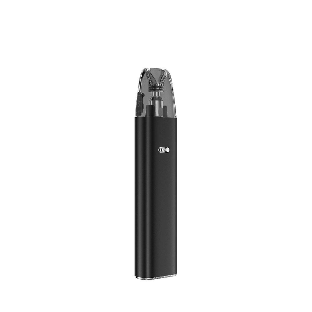 Voopoo Argus G2 Mini Pod Kit - Midnight Black Voopoo Argus G2 Mini Pod Kit in Midnight Black mit transparentem Top-Modul, seitlichem Schiebeschalter und schlankem Design.