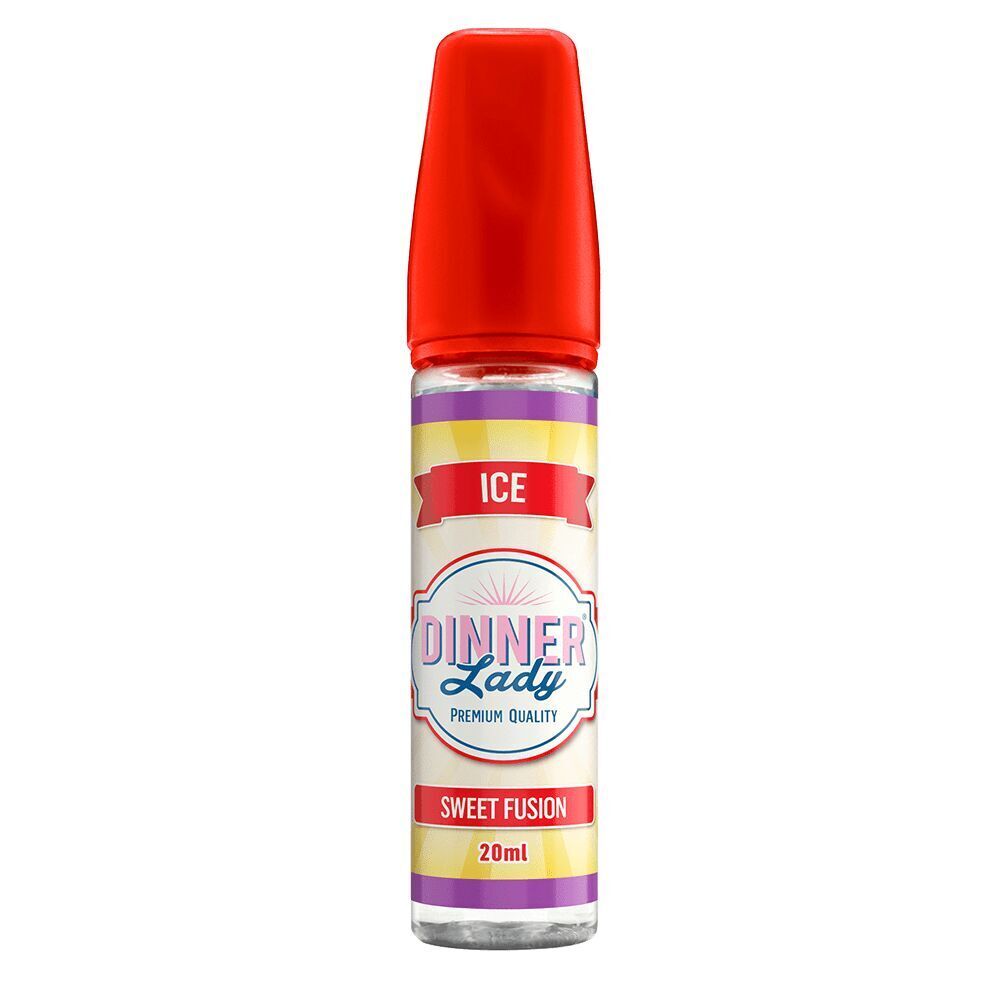 Aroma Sweet Fusion ICE von Dinner Lady Dinner Lady Aroma Sweet Fusion ICE, 20ml Flasche, roter Verschluss, mehrfarbiges Etikett mit Aufschrift Premium Quality.