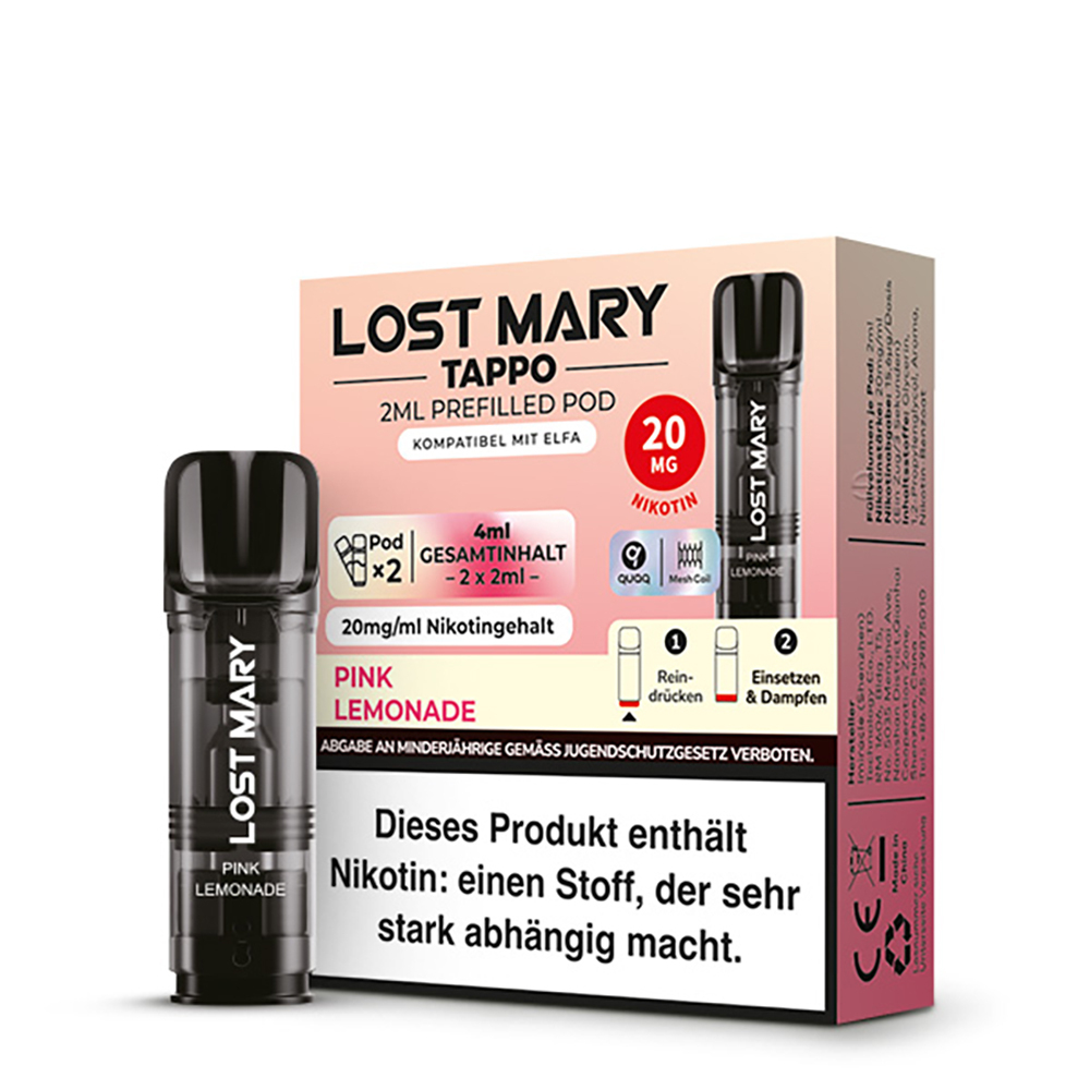 Pink Lemonade 20mg - Lost Mary Tappo Pods Lost Mary Tappo Pods (2 Stück)