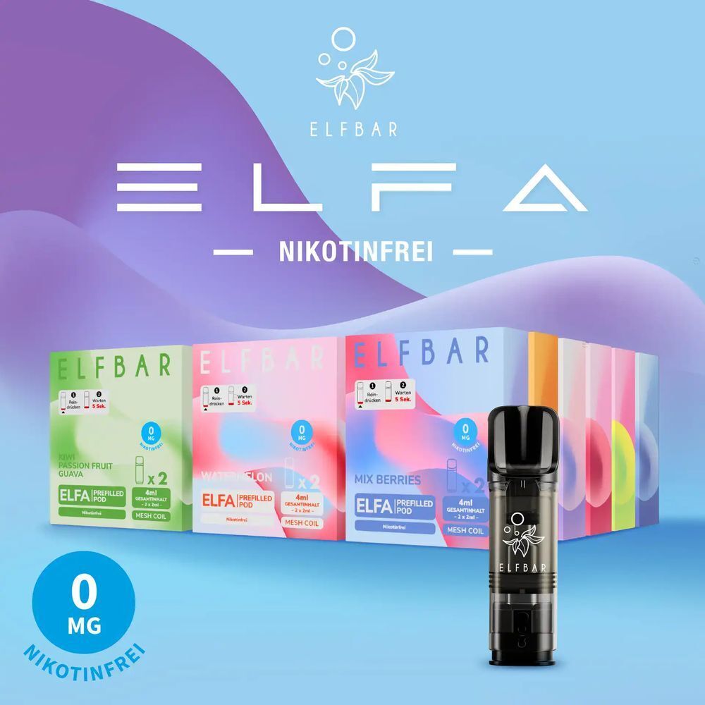Elfbar Elfa Pods ohne Nikotin | Alle Sorten im 2er Pack Elfbar Elfa Pods ohne Nikotin | Alle Sorten im 2er Pack