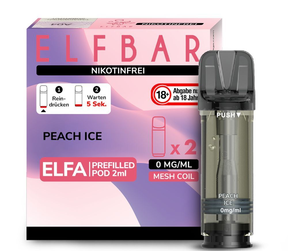 Pods Peach Ice ohne Nikotin von Elf Bar Elfa