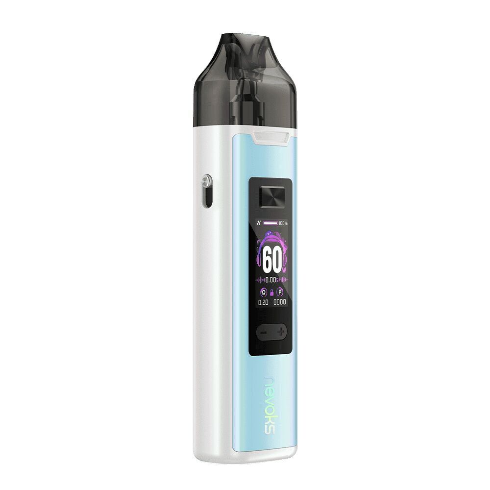 Nevoks Feelin XR Pro Pod Kit in der Farbe Starry Blue Nevoks Feelin XR Pro Pod Kit in Starry Blue mit digitalem Display, Wattzahl-Anzeige und Nebelkammer, seitlicher Knopf und transparentes Mundstück