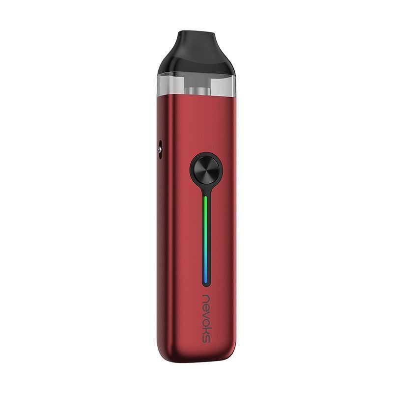 Nevoks Feelin 2 Pod Kit in der Farbe Crimson Red Nevoks Feelin 2 Pod Kit in Crimson Red mit schwarzem Mundstück, LED-Anzeige und sichtbarem "nevoks"-Logo auf der Vorderseite
