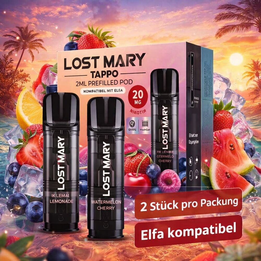 Lost Mary Tappo Pods, prefilled | ELFA kompatibel | 14 Sorten Lost Mary Tappo Pods, prefilled | ELFA kompatibel | 14 Sorten