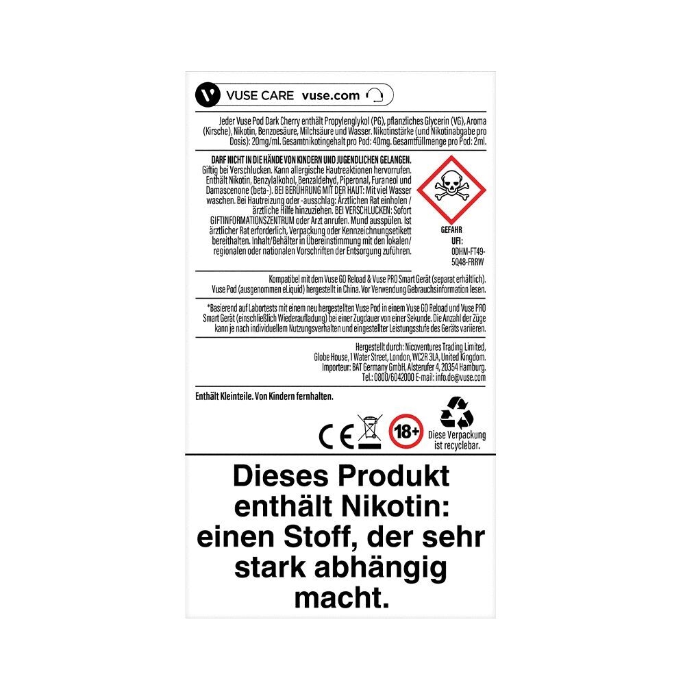 Vuse Pods - Dark Cherry 20mg