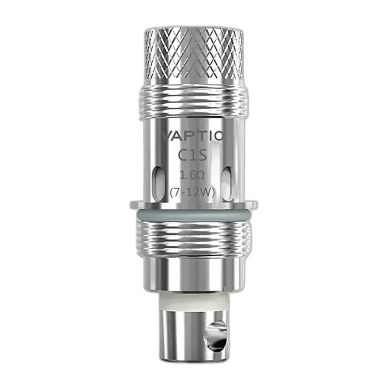 Vaptio Cosmo Coils Vaptio Cosmo Coil C1S, 1.6Ω, 7-12W, silberfarben, mit geriffeltem Rand und seitlichen Lüftungsöffnungen
