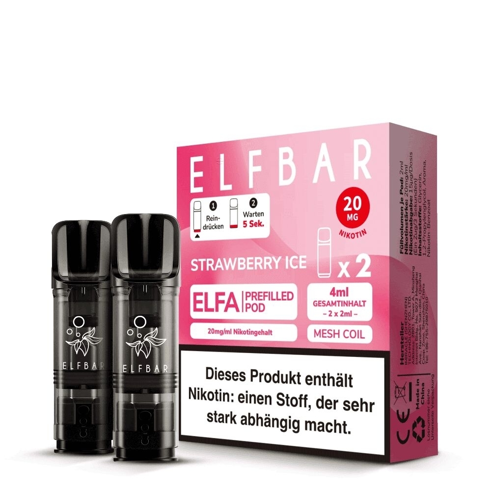 Strawberry Ice Elfa Pods von Elfbar 20mg Elfa Pods von Elfbar - alle Sorten - Mit Nikotin