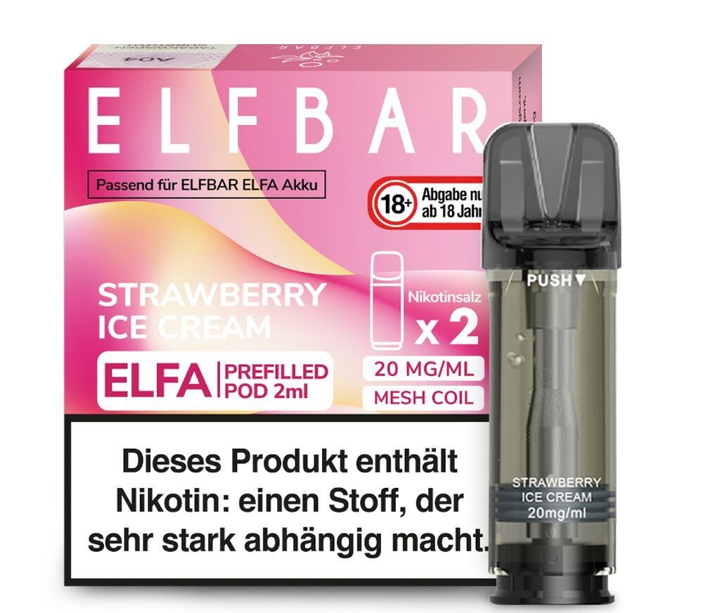 Strawberry Ice Cream mit 20mg Nikotin Elfa Pods von Elf Bar