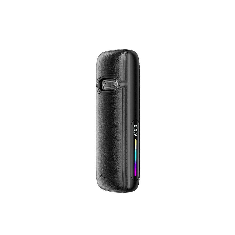Voopoo Vmate E2 Pod Kit Voopoo Vmate E2 Pod Kit in Schwarz, mit LED-Anzeige an der Seite, abgerundeter Form und strukturierter Oberfläche