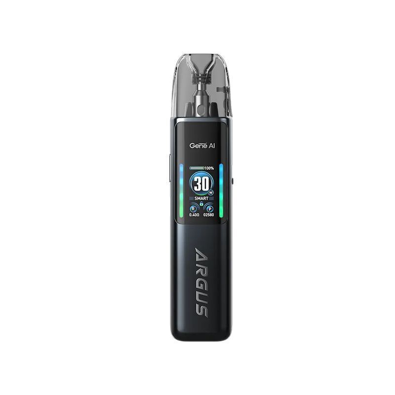 Voopoo Argus G2 Pod Kit - Space Gray Voopoo Argus G2 Pod Kit in Space Gray mit Display, auf dem "30W" steht, und sichtbarem "Gene AI"-Branding.