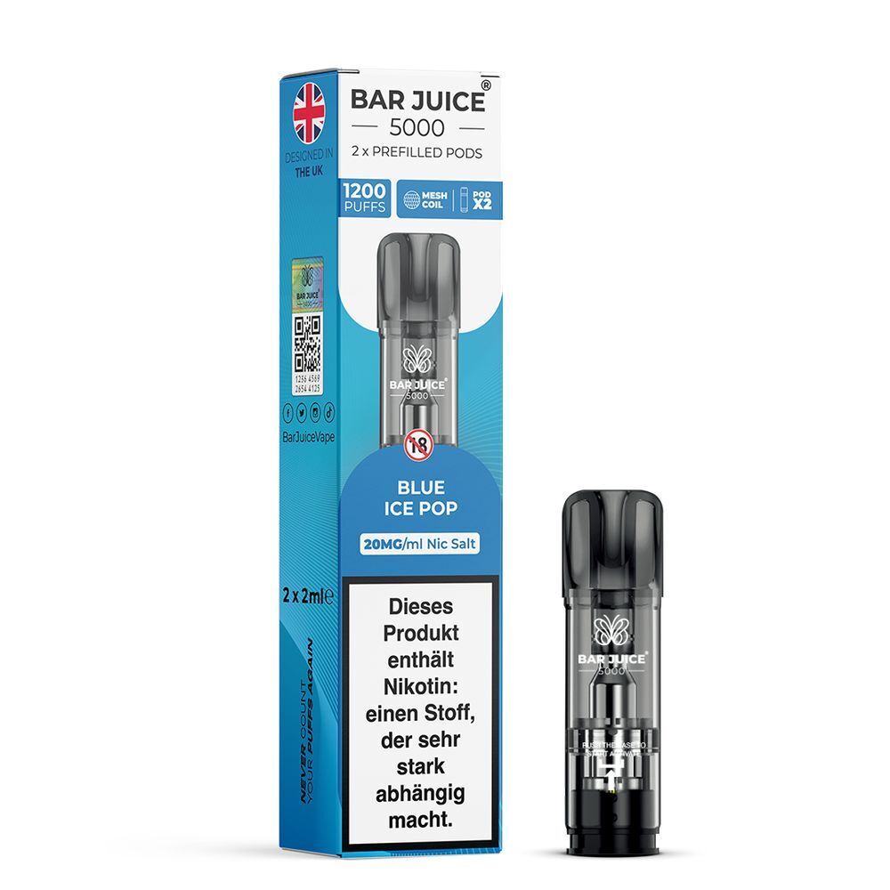 Bar Juice 5000 Pods Blue Ice Pop | 2x2ml 20mg/ml Bar Juice 5000 Pods Blue Ice Pop | 2x2ml 20mg/ml