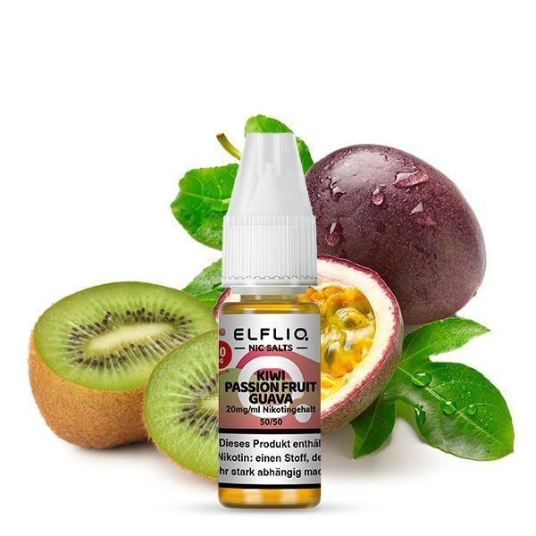 Liquid Kiwi Passion Fruit Guava mit 20mg Nikotin von Elfliq by Elfbar Liquid Kiwi Passion Fruit Guava mit 20mg Nikotin von Elfliq by Elfbar