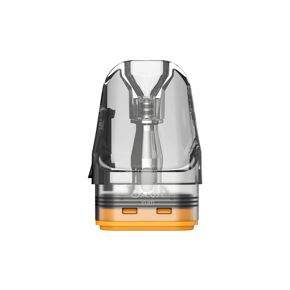 Oxva Xlim Pro Pods mit Coil - 3ml - 0,8 Ohm Oxva Xlim Pro Pod mit 0,8 Ohm Coil und 3ml Fassungsvermögen, transparenter Körper mit sichtbarer Innenstruktur auf weißem Hintergrund